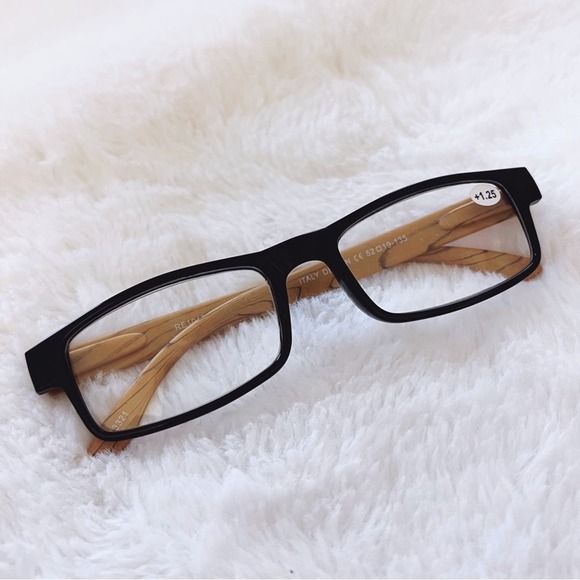 Rory Black & Dark Wood Rectangular Readers - Picture 3 of 10
